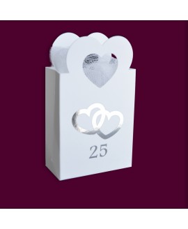 LITTLE SILVER BAG 25 ANNI  - CUORI - Portaconfetti