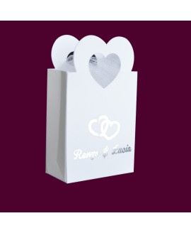 LITTLE SILVER BAG 25 ANNI  - CUORI - Portaconfetti