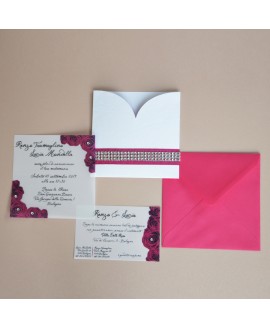 BRIGHT ROSES TRANSPARENT - Partecipazione Matrimonio