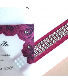 BRIGHT ROSES TRANSPARENT - Partecipazione Matrimonio