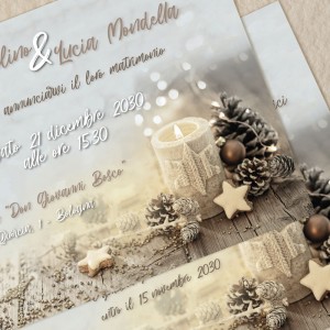 RUSTIC XMAS - Partecipazione Matrimonio